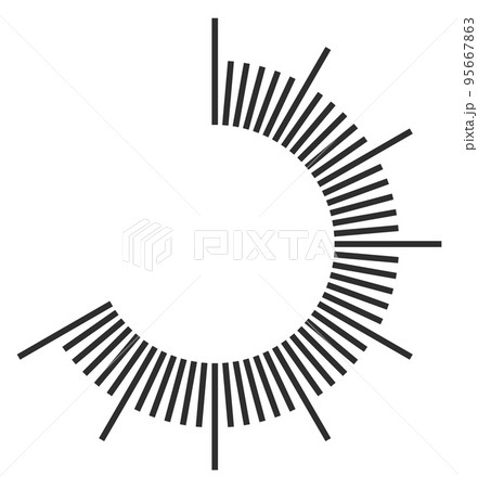 Progress indicator circle. Round line chart element Progress indicator circle. Round line chart element 95667863