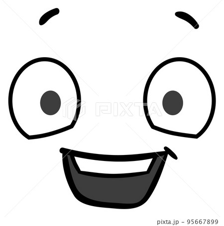 Cheerful character expression. Comic face cartoon expression 95667899