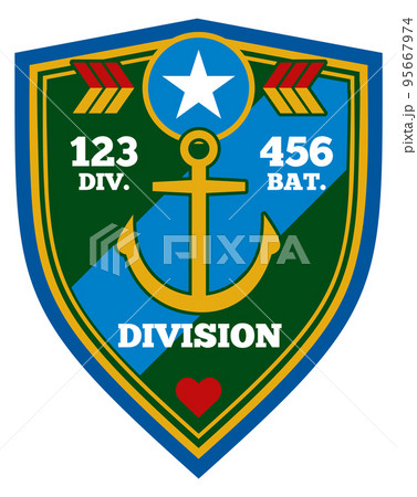 Naval army division sign. Military shield badge Naval army division sign. Military shield badge 95667974