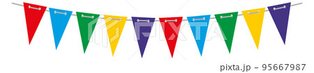 Colorful bunting. Decorative paper triangles. Holiday garland 95667987
