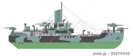 Battleship icon. Navy force symbol. War ship 95670546
