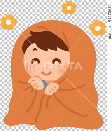boy wearing a blanket boy wearing a blanket 95670656