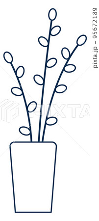 Houseplant line icon. Plant in pot. Home decoration 95672189
