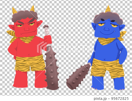 金棒を持った鬼イラストセット 95672825