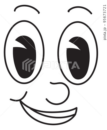 Retro toon face. Smiling comic mascot character 95673721