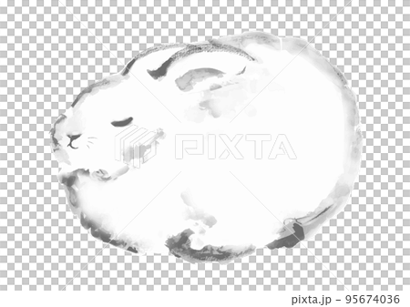 うさぎの水彩風イラスト ベクター うさぎの水彩風イラスト ベクター 95674036