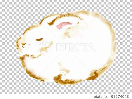 うさぎの水彩風イラスト ベクター うさぎの水彩風イラスト ベクター 95674048