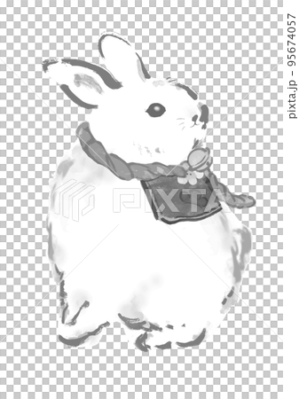 Rabbit watercolor style illustration vector 95674057