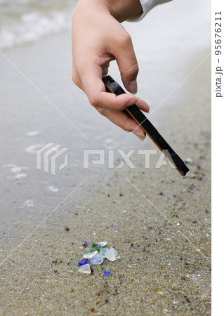 長崎ガラスの砂浜 シーグラスビーチ 大村湾 森園公園 長崎ガラスの砂浜 シーグラスビーチ 大村湾 森園公園 95676211