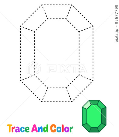 Gemstone tracing worksheet for kids Gemstone tracing worksheet for kids 95677799