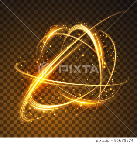 Abstract beautiful light background. Magic sparks on a dark background. Mystical speed stripes, glitter effect. Shine of cosmic rays. Neon lines of speed and fast wind. Glow effect, powerful energy. 95678574