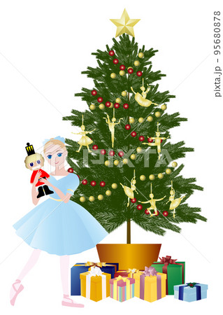 くるみ割り人形とクララとクリスマスツリー 95680878