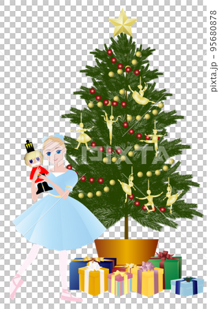 くるみ割り人形とクララとクリスマスツリー 95680878