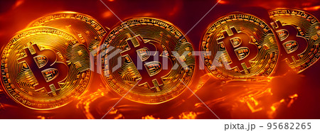 Bitcoin gold coin abstract background. Virtual cryptocurrency concept. bussiness 95682265