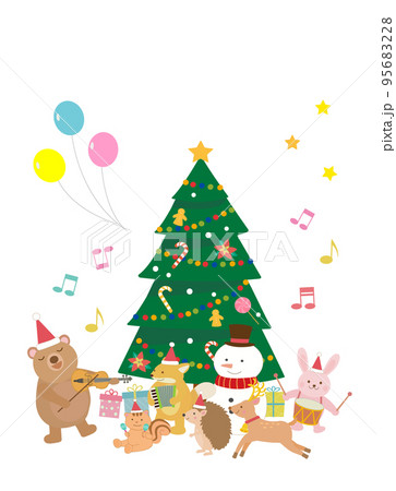 イラスト原画・動物のクリスマスパーティー