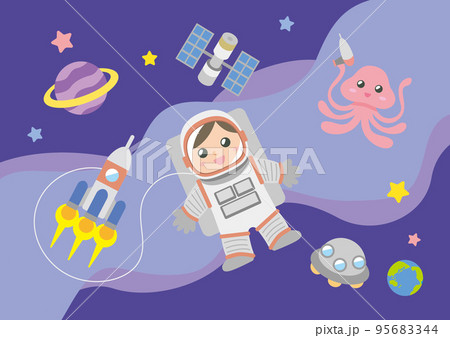 宇宙飛行士　背景あり 95683344