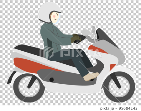 騎摩托車（踏板車）的人 95684142