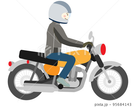 バイクに乗る男性(アメリカンバイク) バイクに乗る男性(アメリカンバイク) 95684143