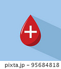 Icon of Blood Drop Medicine with Shadow Vector 95684818