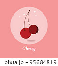 Icon of Cherry Pink Background Vector 95684819