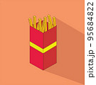 Icon of French Fries Takeaway with Shadow Vector 95684822