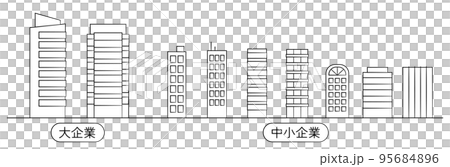 大企業と中小企業についての説明用イラスト 95684896
