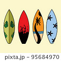 Collection of Colorful Surfboard Vector 95684970