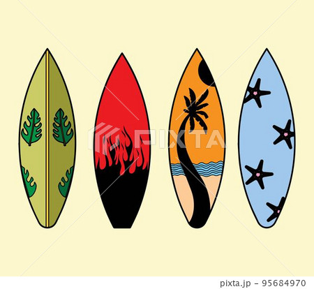 Collection of Colorful Surfboard Vector Collection of Colorful Surfboard Vector 95684970