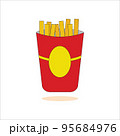 Icon French Fries on a White Background Vector 95684976