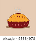 Icon Hot Pie Food Colored Vector 95684978