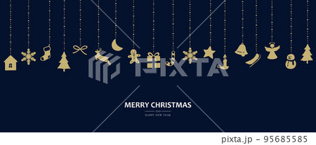 クリスマスの飾りの背景-手描き クリスマスの飾りの背景-手描き 95685585