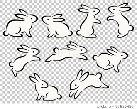 手繪白兔插畫集 95686486