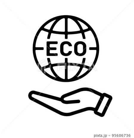 ECO ( エコ・エコロジー) ベクターアイコンイラスト ECO ( エコ・エコロジー) ベクターアイコンイラスト 95686736