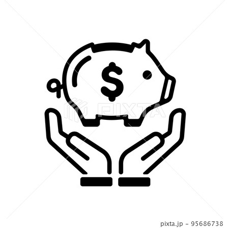 豚の貯金箱・貯蓄・節約・収入 アイコン (USドル) 豚の貯金箱・貯蓄・節約・収入 アイコン (USドル) 95686738