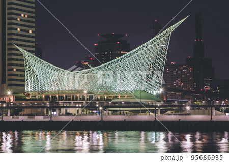 9 April 2012 Kobe Port Tower Waterfront Cityscape Japan at Night 95686935