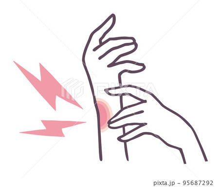 手のみ　手だけ　腱鞘炎　手が痛い　イラスト素材 95687292