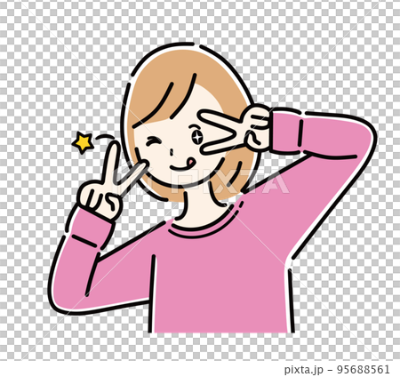 イェ～イ！女の子　上半身 95688561