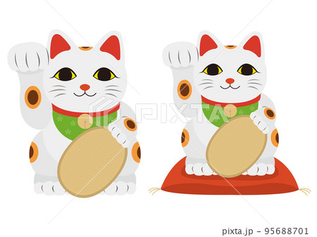 招き猫のフレームイラストのセット 95688701