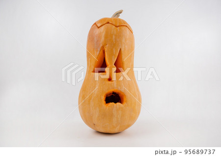 Jack-o-lantern on a white background. Halloween decoration. Jack-o-lantern on a white background. Halloween decoration. 95689737