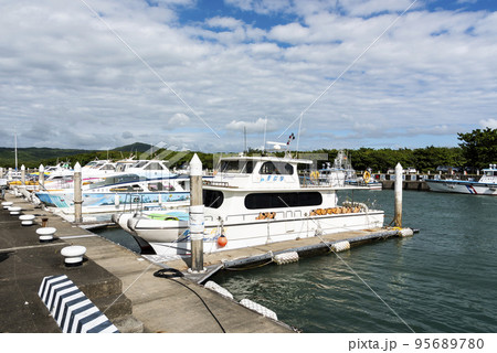 View of Houbihu yacht harbor at Kenting National Park in Pingtung, Taiwan. It was the first international yacht harbor in Taiwan. 95689780