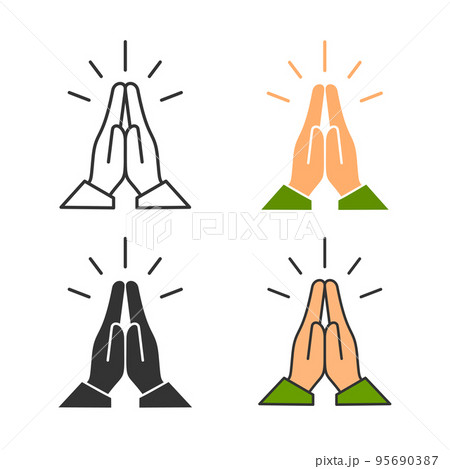 Prayer icon. Vector illustration isolated on white background. Prayer icon. Vector illustration isolated on white background. 95690387
