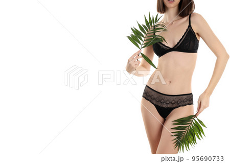 Attractive girl in underwear isolated on white background 95690733