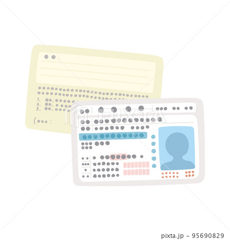 ゆるくてラフな手描きの免許証　裏表 95690829