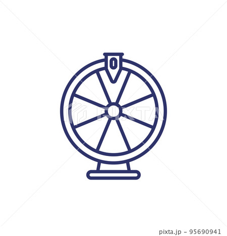 roulette, fortune wheel line icon roulette, fortune wheel line icon 95690941