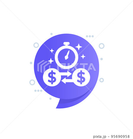 fast money transfers icon, vector fast money transfers icon, vector 95690958