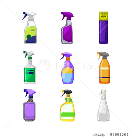 bathroom cleaner set cartoon vector illustration 95691261