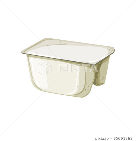 plastic yogurt package cartoon vector illustration 95691265