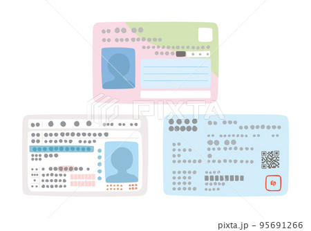 ゆるくてラフな手描きの身分証明証セット ゆるくてラフな手描きの身分証明証セット 95691266