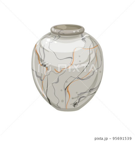 interior marble vase cartoon vector illustration 95691539