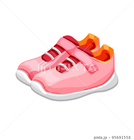 foot kid shoes cartoon vector illustration 95691558
